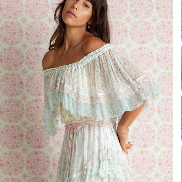 NWOT FILLYBOO SPIRAL FRILL TAMBOURINE MAXI DRESS SIZE MEDIUM Z389-14 - Picture 13 of 14